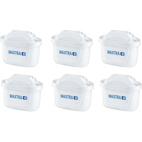 BRITA MAXTRA + 6er-Pack Wasserfilterkartuschen, kompatibel mit BRITA Filterkannen, reduziert Kalk, Chlor und andere Schadstoffe, Weiß (1/5)