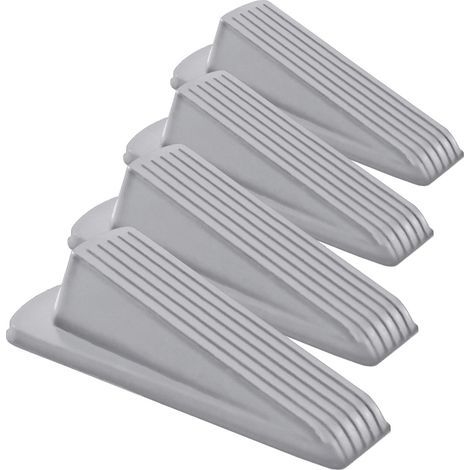 Door Stopper - Rubber Wedge Door Stop - For Hardwood Tile Carpet Concrete Floors - Fits Gaps 10 to 28 mm - 4 Pack Brown (1/5)