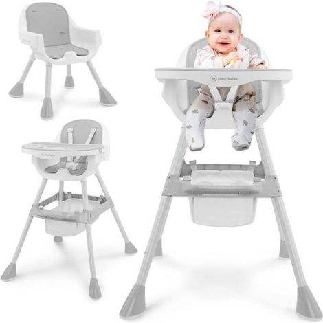 Chaise Haute Bébé - 2en1 Réglable - Double Plateau - Pour Enfant À Partir De 6 Mois - 56 x 45,5 x 91 cm (1/5)