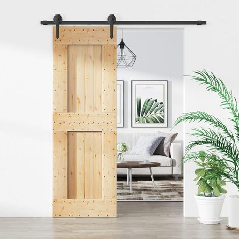 Puerta corredera con herrajes madera maciza de pino 70x210 cm vidaXL (1/5)