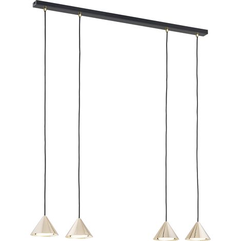 Sospensione Minimal Elit 4 Luci In Acciaio Oro (1/5)