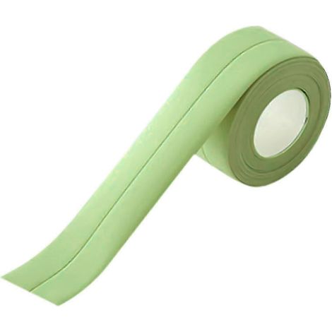 Bande de calfeutrage unie de 3,2 m, résistante à l'humidité, avec une bonne adhérence, en PVC auto-adhésif, pour salle de bain, vert (1/3)