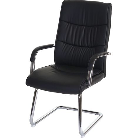 Sedia ufficio conferenza a slitta moderno lounge HHG-868 ecopelle nero