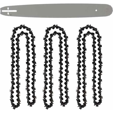 Guide 20 Pouces 50 cm pour tronçonneuse - FOLAYA - Lot de 3 chaînes 76 maillons - Blanc (1/3)