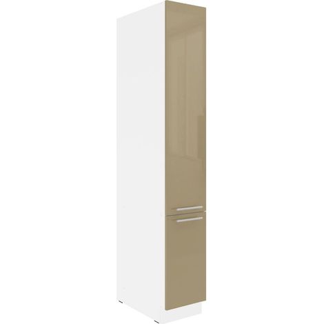 Küchen Apothekerschrank 30 cm LARA Cappuccino Glanz Küchenzeile Küchenblock (1/5)