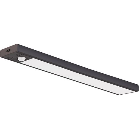 Lot de 2 lampes sous meuble LED noires Viro Eko-Light avec capteur, recharge USB type C, 3 CCT, 1,2 W (1/5)