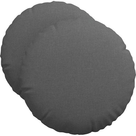 Maison Exclusive - Sitzkissen 2 pcs Dunkelgrau Ø50 x 19 cm Stoff