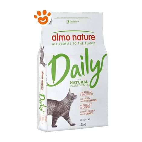 Almo Nature Cat Adult Daily con Pollo e Tacchino - Almo Nature Cat Adult Daily con Pollo e Tacchino - Sacco Da 12 Kg