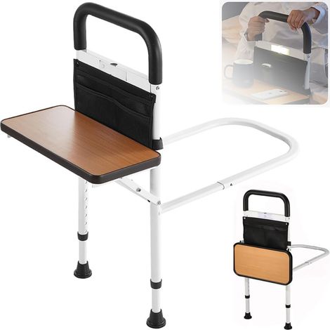 Barrière De Lit Adulte,Barres d'aide au lit réglables,Poignée De lit De Sécurité,avec sac,Corde de sécurité,Table à manger pliante Lampe de vision nocturne détachable pour personnes âgées,adultes