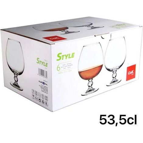 53,5 cls copa coñac licor brandy style cok - caja 6 unidades