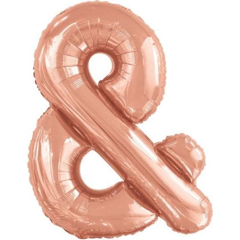 Cartello a forma di palloncino in lamina color oro rosa, 71x86 cm