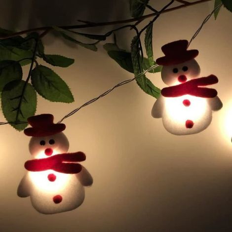 Lumières décoratives - - Bonhomme de neige - 20 sources lumineuses - Peluche - Intérieur/Extérieur (1/4)
