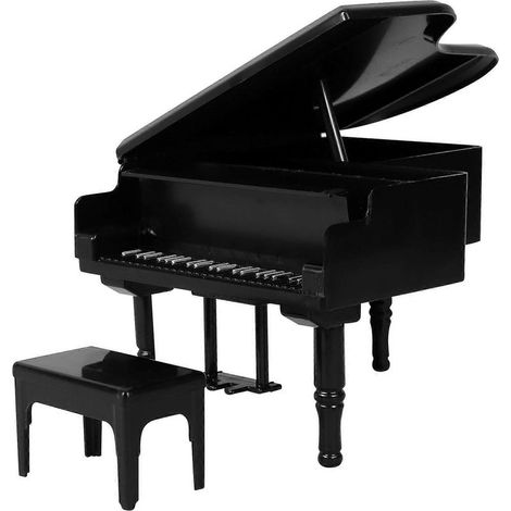 1 ensemble de piano miniature et chaise, modèle de piano pour maison de poupée, instrument de décoration (1/5)
