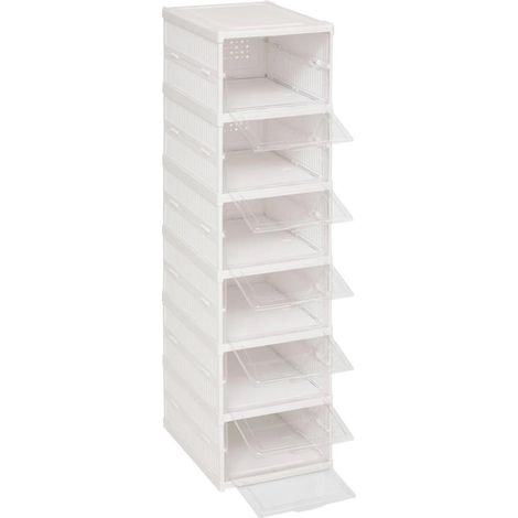 Range-Chaussures 6 Paires "Fold'n" 108cm Blanc