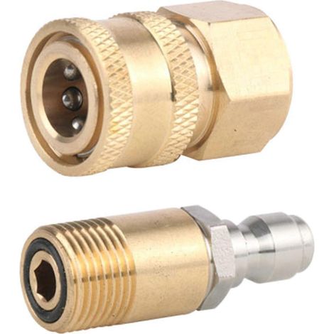 Embout en cuivre anticorrosion 1/4 pouce, adaptateur à connexion rapide M18x1,5, lot de 2 (1/5)