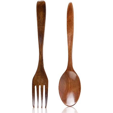 Ensemble de cuisine en bois pour mélanger salades et soupes, ustensiles de cuisine antiadhésifs, louche de service. (1/5)