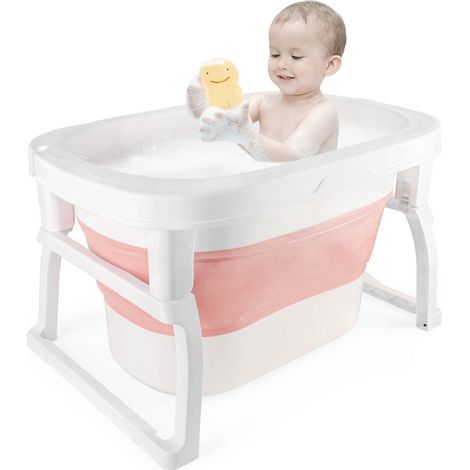 – Baignoire pliable pour bébés et enfants – Matériaux PP + TPE non toxiques – Pliable et légère – Pieds antidérapants pour sécurité (1/5)