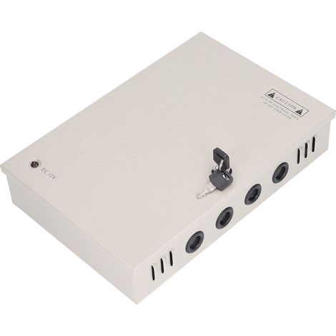 Alimentation centralisée 12V 10A 18 canaux, boîtier métallique verrouillable, prise AC 110V, coffret de distribution sécurisé (modèle 12V 10A 18CH) (1/5)