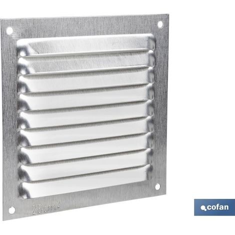 Pack mit 5 Aluminium-Lüftungsgittern 10 x 10 cm