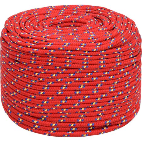 Corde de bateau, Corde de Chanvre, pour la Décoration, le Bricolage, le Jardinage Rouge 8 mm 25 m Polypropylène OIB6599E (1/3)