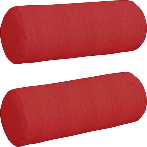 Maison Exclusive - Cuscini a rullo 2 pcs Rosso Ø 25 x 70 cm Tessuto