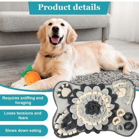 Tapis de Fouille Chien - Snuffle Mat Antidérapant - Jouets Interactifs - 60  40cm (1/4)