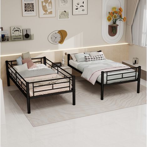 MEUBLIV Etagenbett 90x190 cm schwarz – in zwei Betten umwandelbar, ohne Matratze (1/5)