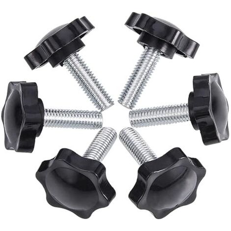 Pair 6-Pack M8x25mm Vis de pouce, étoile en plastique moletées Bouton de serrage à vis Thumbscrew (1/5)