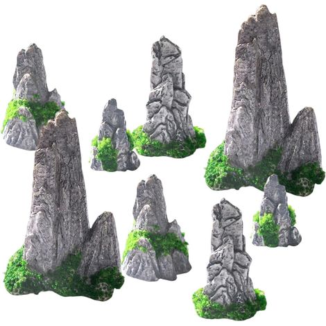 40 Pièces Arbre Maquette 4,5-16CM Miniature Vert Clair Moyen et Foncé Arbre Arbres Faux Gazon Formes Variées Bonsai Artificiel pour Création D'aménagements Paysagers, Miniatures Maquettes (1/5)