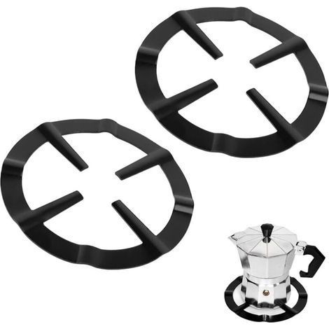 Lot de 2 Supports en Fonte pour Moka, Réducteur de Gazinière, Diffuseur de Chaleur pour Cuisinière à Gaz, Accessoire de Cuisine pour Cafetière