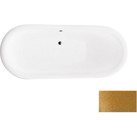 Baignoire îlot glam dorée sur pieds pattes de lion chrome AMELIA 190x77 (1/3)