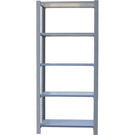 Officlick Étagère métal gris blanc 5 étagères 200 kg (1/4)
