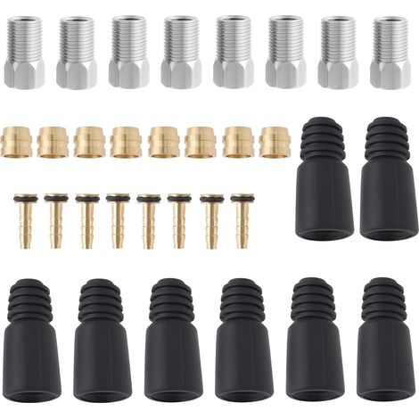 Lot de 8 Tuyaux de Frein à Disque Hydraulique pour Vélo Kit de Réparation de Vis à Ardillon Connecteur Olive Compatible avec (1/5)