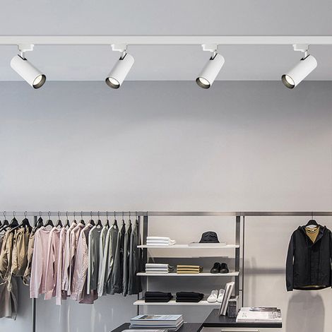 LED Schienensystem 4er Set Weiß 20W Warmweiß, Schienen und Verbinder inklusive, für Wohnraum und Wohnzimmer