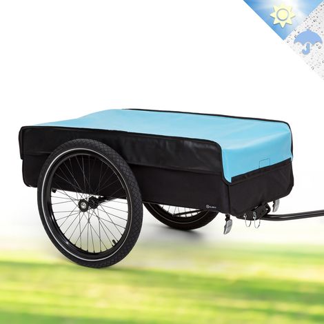Klarfit Fahrradanhänger, Lastenanhänger mit 2 Rädern und Regenverdeck, Stahl-Fahrradanhänger mit Anhängevorrichtung & Halterung, Wasserdichter Handwagen mit Abnehmbarer Deichsel, Fahrrad Anhänger (1/5)
