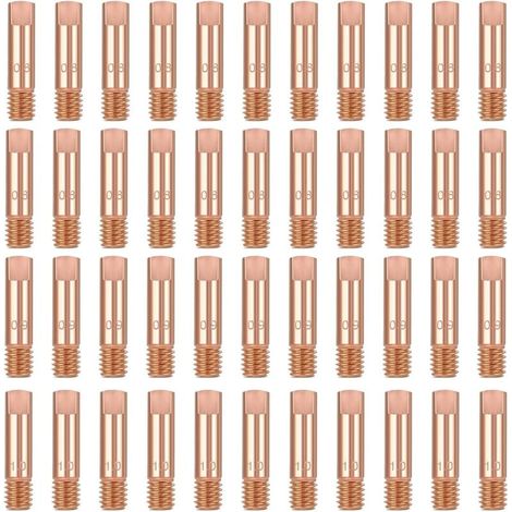 40pcs Copper Contact Tip Welding Nozzle Contact Tube 0.8mm 0.9mm 1mm Welding Torch Consumables for 15AK MIG (1/5)