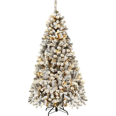 180 cm kunstlicher weihnachtsbaum mit schnee led beleuchtung
