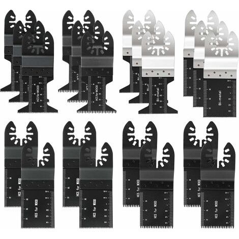 EASYCOMFORT Lot de 20 lames de scie oscillantes professionnelles pour bois/métal, outil multifonction universel Quick Release pour Fein Multimaster, Ryobi, Milwaukee, Bosch, Dremel, Dewalt, Rockwell (1/5)