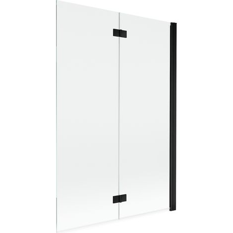 Paroi de bain Mexen Mist 2 volets droite 120 x 150 cm, transparent, noir - 8A9-120-002-70-00-P (1/5)