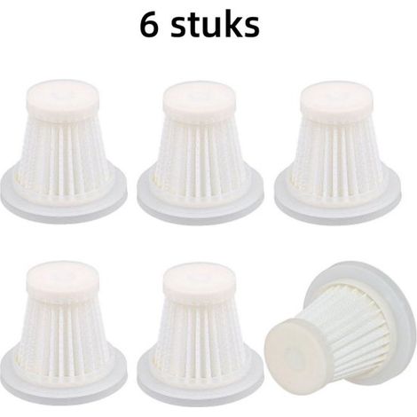 6 x Filtres d'aspirateur - Puissante aspiration de la poussière, compatible avec les aspirateurs HEPA pour voitures (5,09 x 2,85 x 4,7 cm) (1/5)
