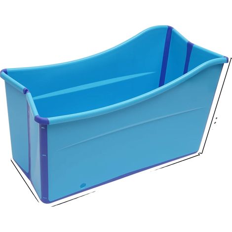 Baignoire, Design Pliable, Adaptée aux Adultes et aux Enfants, Bleu (1/2)