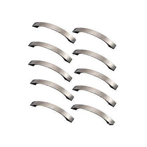 10 Griffe – Möbelgriffe – Griffe für Schubladen und Schränke – für Schränke – Möbel – silber – Handgriffe – 124 mm – robust – Metallgriffe (1/3)