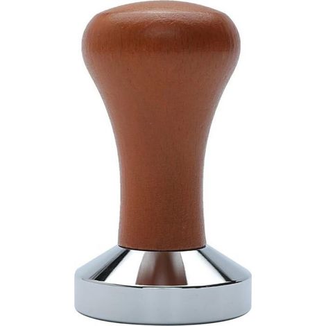 Cette cafetière à piston en acier inoxydable, avec un tasseur de 58 mm et une poignée en bois, est l'outil idéal pour les baristas (1/5)
