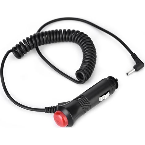 Câble adaptateur à ressort pour prise allume-cigare de voiture de 1,8 m vers prise mâle CC 3,5 x 1,35 mm