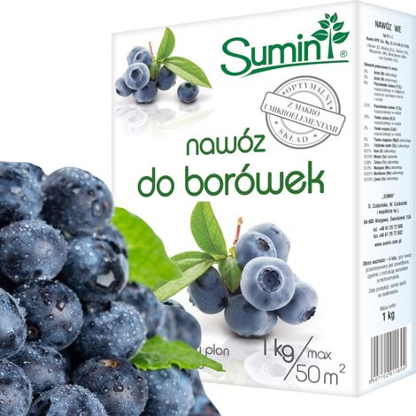 SUM12 Heidelbeerdünger, Sumin, 1 kg Dünger, optimale Zusammensetzung, zur Düngung von Heidelbeeren