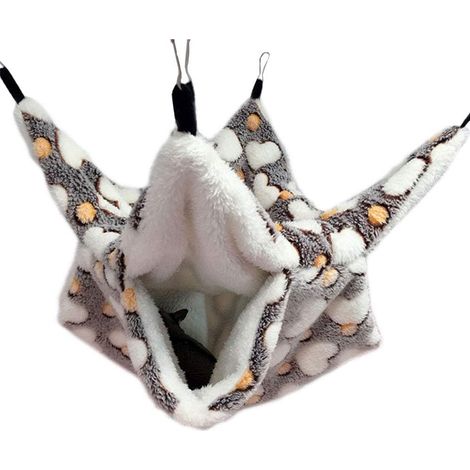 Hamac pour petites cages d'animaux, hamac superposé pour planeurs de sucre, accessoires de couchage pour cages de cochons d'Inde, hamac chaud pour perroquets, furets, écureuils, hamsters et rats (pour (1/5)