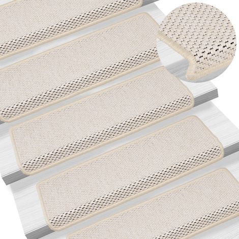 Treppenmatten Selbstklebend Sisal-Optik 15 Stk. 65x21x4cm Creme CFW803027 (1/5)