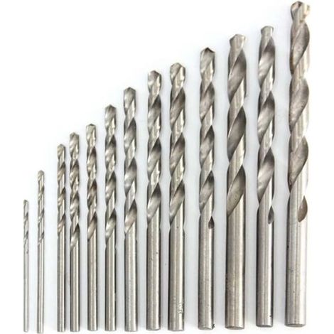 SERIE 13 PUNTE ELICODIALI DA TRAPANO PER FERRO PVC MISURE DA 1,5 A 6,5 +ASTUCCIO