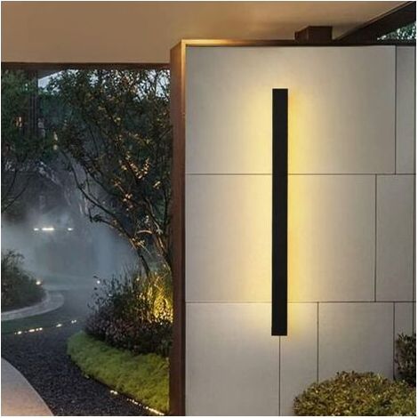 Applique Murale Exterieur 30cm Longue Lampe Exterieur Murale Étanche Applique Villa pour Terrasse Jardin Couloir, Blanc Chaud, Noire Applique Murale Longue Villa Applique Murale Noire Applique Murale (1/4)