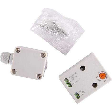 Interrupteur crépusculaire rectangulaire réglable gris 3450 W IP65/20 ELF Struhm (1/3)